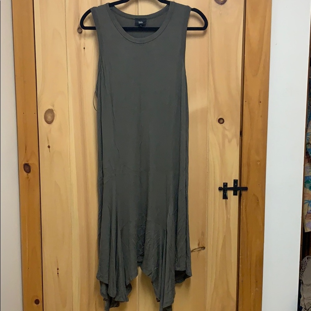 Green Asymmetrical Hem Comfy Dress/Tunic